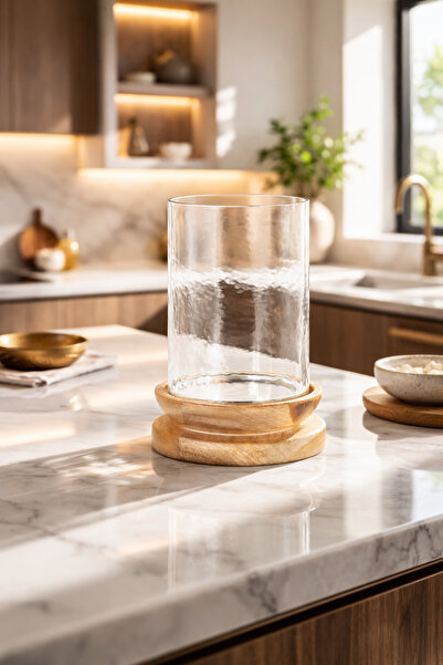 B OAK Handmade Cake Stand with Glass