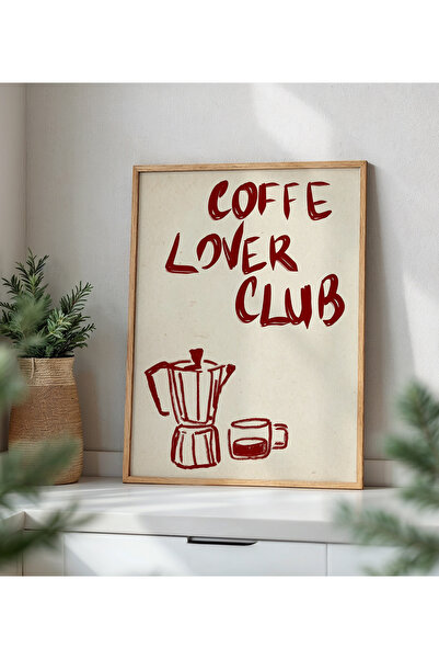 Creatick Design Kahve Köşesi Dekoratif Ham Ahşap Çerçeveli Tablo - Kahve Kafe...
