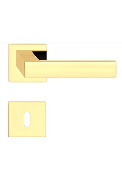 THG CUBE slim golden glossy door handles with key rosette