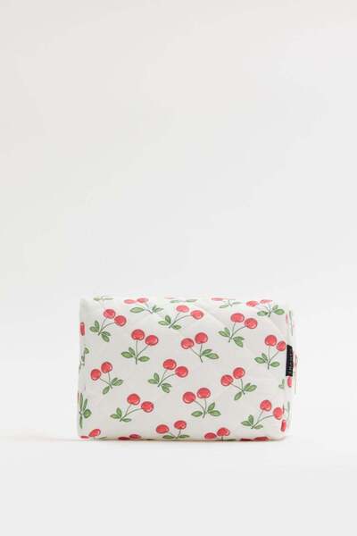 Shanta Red Cherry Pattern D34 Zipper Cosmetic Organizer Women's Travel Type M...