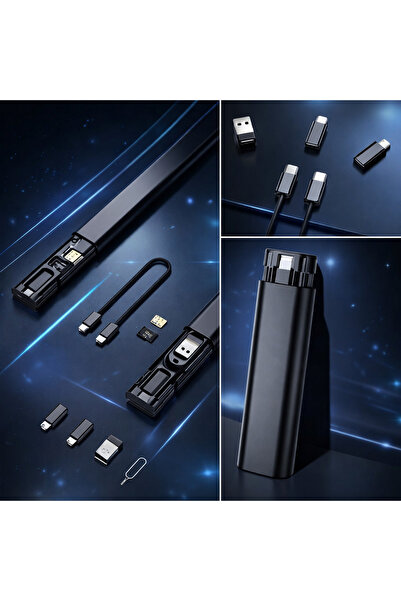 ÇevrimHome Cep Tipi Kablo Seti Bas Aç 60W Type-C, Iphone Şarj Micro USB Hızlı...