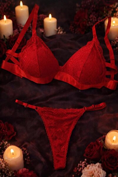 NOOALA GİYİM Women's Lace Bralet Set with Ribbon Detail - Modern and Stylish ...