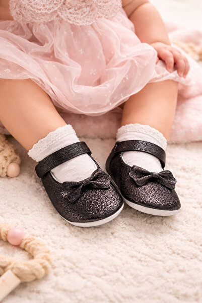 Bebelul BEBLUX Girls' Sandals Black Glitter Bow