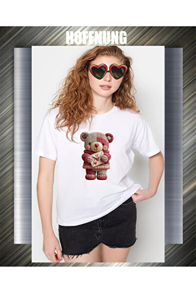 HOFFNUNG Unisex Short Sleeve Round Neck Sealed Love Printed Solid Color Tshirt