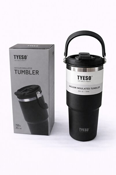 OEM TYESO 750 ml thermal cup, double-walled stainless steel thermos with side...