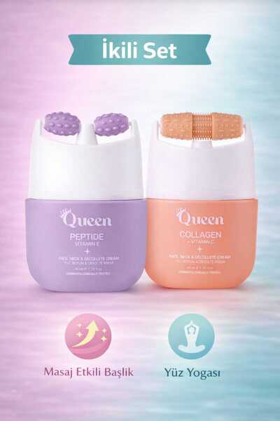 ICEQUEEN İkili Cilt Bakım Seti – Collagen + Vitamin C & Peptide Vitamin E Kre...