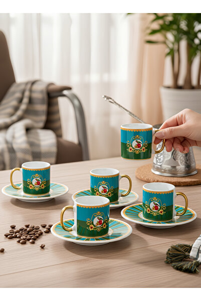 Yumuk Shop Naravian 6 Kişilik Bird Gold Kahve Fincanı Takımı 90 ml