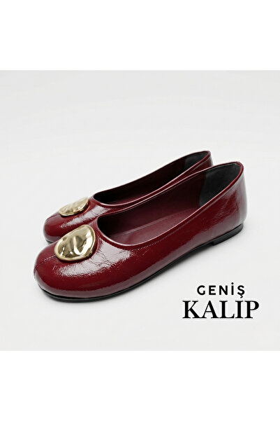 TopukTrend Women's Babet Gold Buckle Leather Babet Women's Daily Comfortable ...