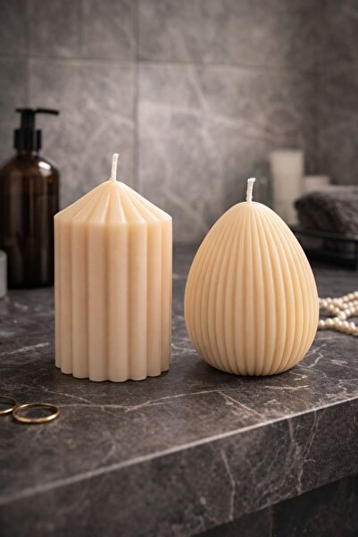 Rovitech Σετ 2 Χειροποίητων Διακοσμητικών Κεριών από Κερί Σόγιας – Άρωμα Cash...