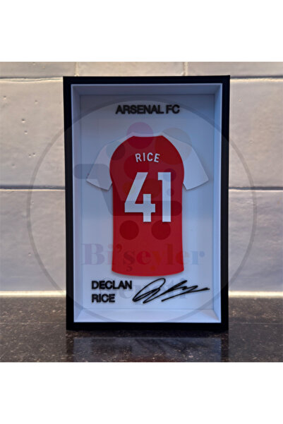 Bi'şeyler Sepeti Declan Rice - Arsenal FC - Forma İmzalı Çerçeve Hediyelik 14...