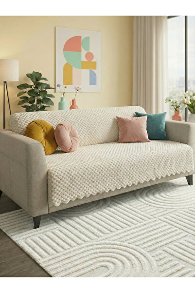 Mariesse Home 100% Bamboo Beige Soft Feathered Sofa Cover Multi-Purpose Spong...