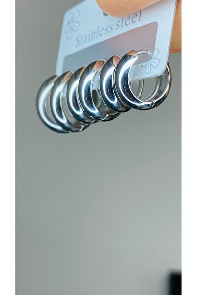 SELUVİA Steel 6-Piece Women's Earring Set Curved Hoop Model – “Steel Earring ...