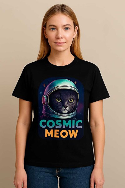 HIRSCH Cosmic Meow Printed Unisex T-Shirt