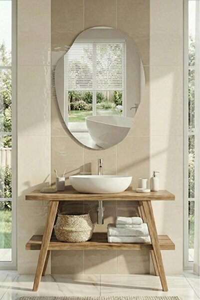 MGS GROUP 70x50 ve 80x55 Asimetrik Banyo Antre Hol Koridor Salon Duvar Makyaj...