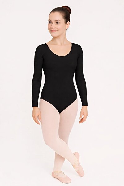 Ada Kostüm Tasarım Black Long Sleeve Ballet Leotard-Adult