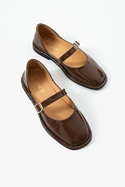 dericia shoes Velour Genuine Leather Brown Patent Leather Daily Comfortable W...
