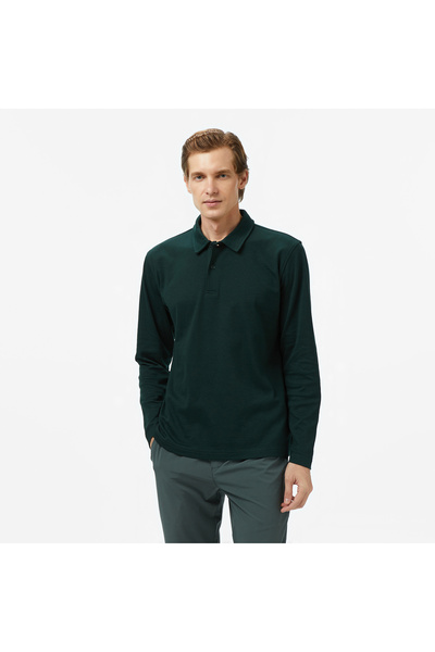 Nautica Erkek Yeşil Classic Fit Uzun Kollu Polo Yaka T-Shirt