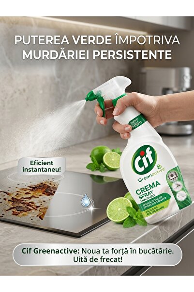 Cif Greenactive Universal Detergent Multipurpose Spray Cream, Powerful Multi-...