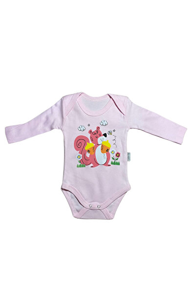 OEM Body bebe cu imprimeu veveriță și ghinde, mânecă lungă