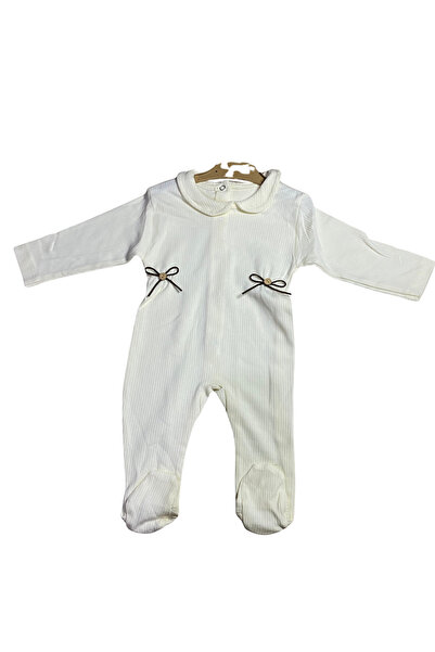 OEM Elegant baby jumpsuit with collar and decorative bows