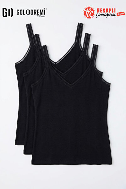 gd goldoremi Women's Premium 3-Piece V-Neck Cotton Lycra Comfortable Soft Dou...