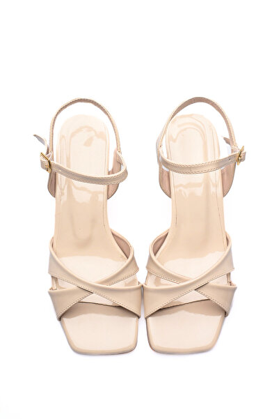 Long Star Women's Heeled Sandals - Mirror-Like Finish, Thick Heels, Comfortab...