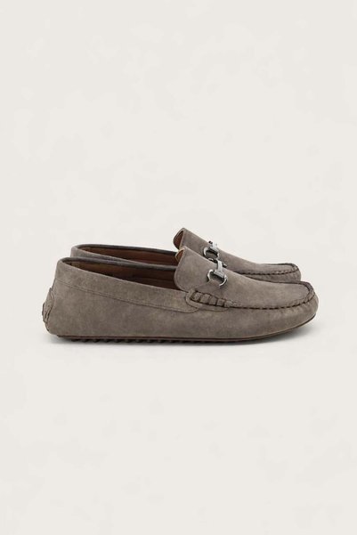 VARNAS Men's Mink Suede Genuine Leather Metal Buckle Loafer Daily Casual Shoes - Despina