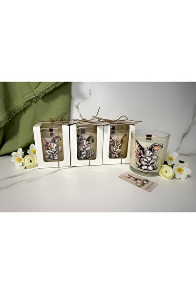 Claren Candles Lumanare Parfumata Iepuras dragalas Cutie Cadou – Ceara Soia Handmade, Cadou Paste Premium
