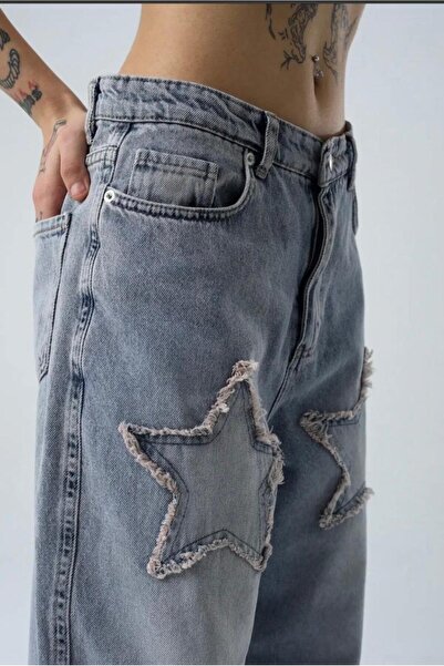 yesmoda Star Baggy Jean Snow Wash