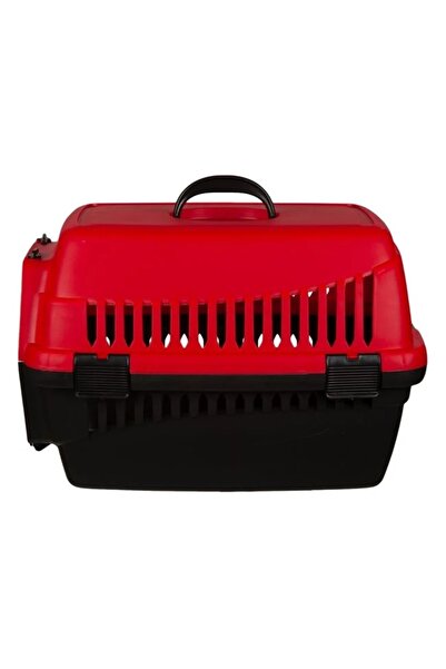divendi-ro Animal transport cage, hard plastic, size 48x28x30cm, red-black