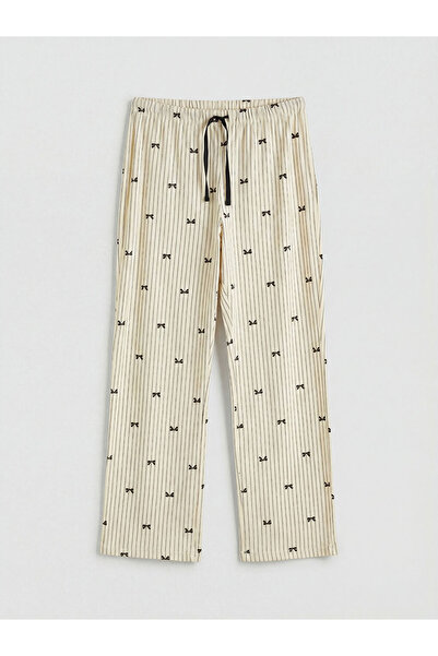 LC Waikiki New Season Ecru Elastic Waist Striped Women's Pajama Bottoms from ...