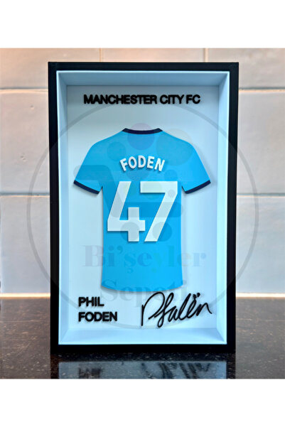 Bi'şeyler Sepeti Phil Foden - Manchester City FC - Forma İmzalı Çerçeve Hediy...