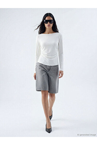 LC Waikiki Peak New Season Crew Neck Drawstring Blouse