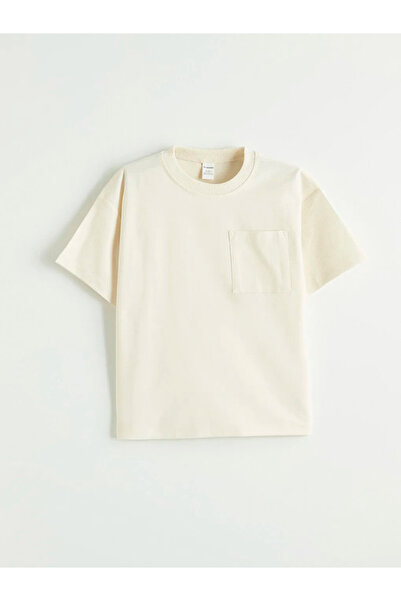 LC Waikiki Beige Crew Neck Boy's T-Shirt