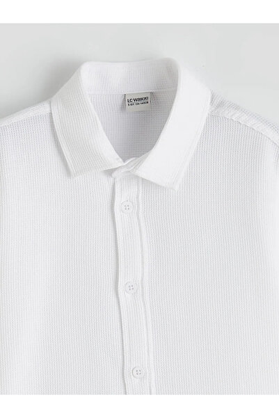 LC Waikiki Λευκό πουκάμισο Dobby για αγόρια