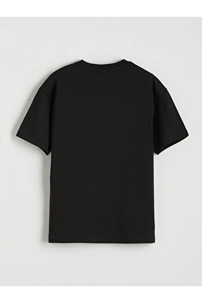 LC Waikiki Μαύρο μπλουζάκι για αγόρια με λαιμόκοψη ποδηλάτου