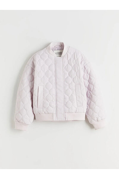 LC Waikiki Λιλά Παλτό για κορίτσια με όρθιο γιακά και καπιτονέ σχέδιο