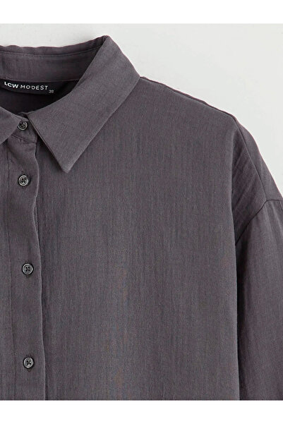 LC Waikiki Γυναικείο πουκάμισο τουνίκ από ανθρακί μουσελίνα