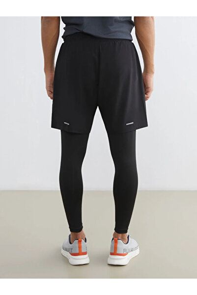 LC Waikiki Μαύρο ανδρικό κολάν σορτς τυπικής εφαρμογής