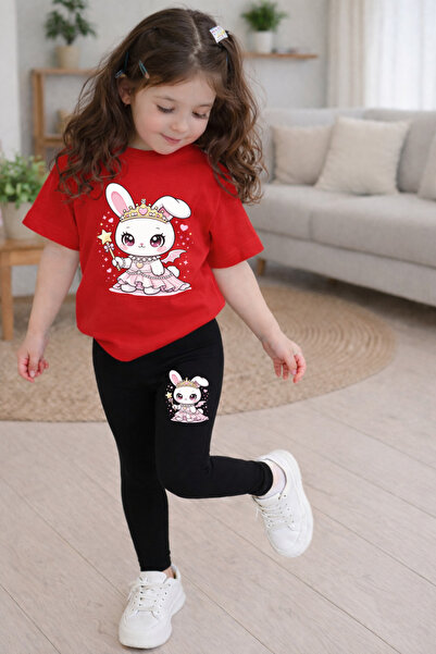 CACTUS COLLECTION SET PRINCESS RABBIT PRINTED TOP ȘI PANTALONI STRÂNGUȚI