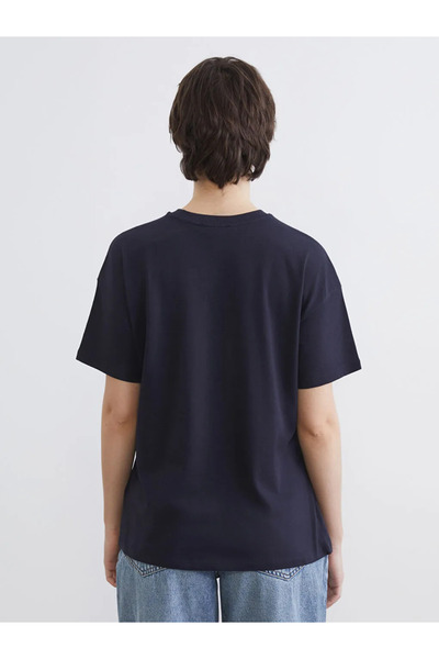 LC Waikiki Navy blue los angeles Printed women's t-shirt