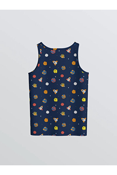 LC Waikiki Темно-синя візерунчаста майка для хлопчиків (набір з 2 шт.)