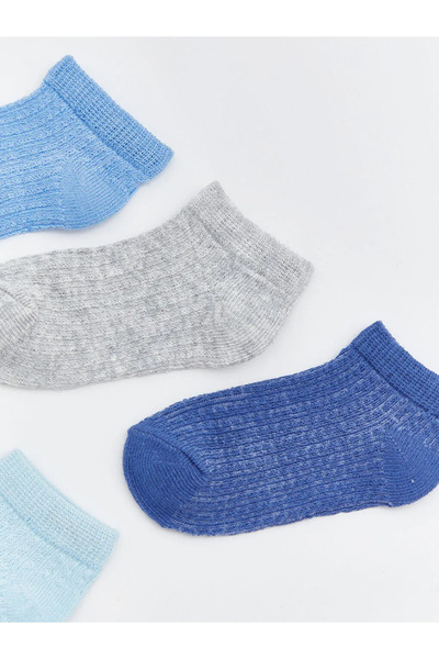 LC Waikiki Gray Basic Baby Boy Booties Socks 5-Pack