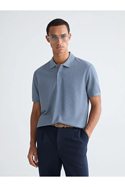 LC Waikiki Tricou albastru cu guler polo pentru bărbați