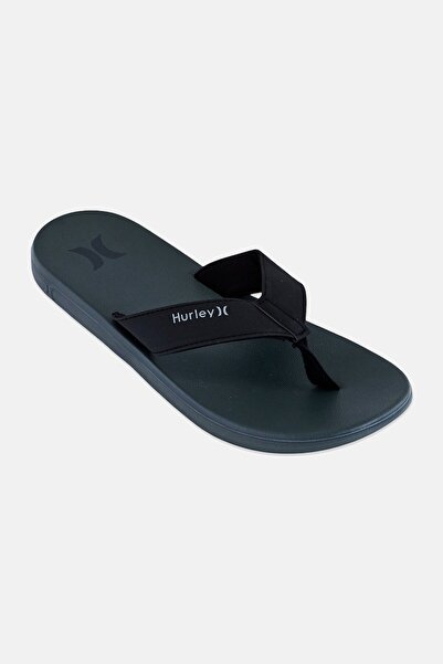 Hurley Men Brand Logo Slip On Slippers, Black