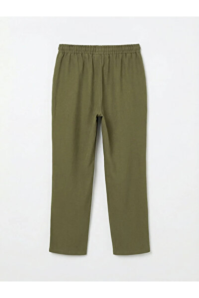 LC Waikiki Χακί γυναικείο παντελόνι με ελαστική μέση