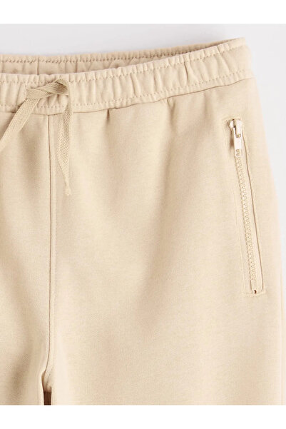 LC Waikiki Beige Elastic Waist Boys Jogger Sweatpants