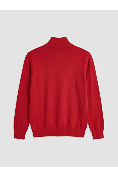 LC Waikiki Red Stand Collar Men's Knitwear Sweater