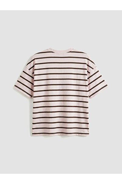 LC Waikiki Pink boston Printed Oversized women's t-shirt