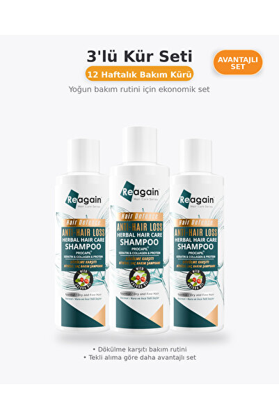 Reagain Anti-Hair Loss Strengthening Procapil Shampoo - 3-Piece Cure Set 3X25...